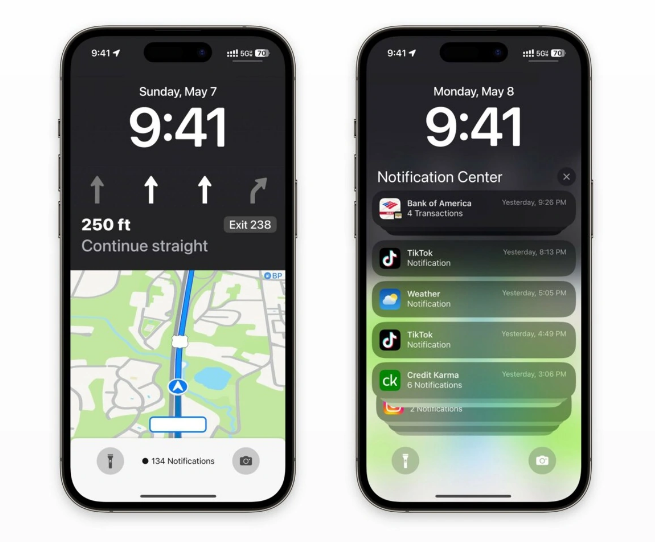 营口苹果维修服务分享iOS17锁屏地图导航半屏显示长什么样 